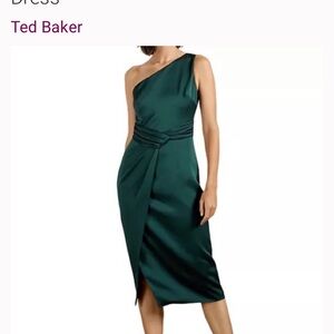 Ted Baker One-Shoulder Green Dress